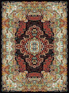 فرش ماشینی 700شانه-روپشتی-طرح ستاره سرمه ای