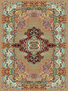 فرش ماشینی 700شانه-روپشتی-طرح ستاره گردویی