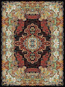 فرش ماشینی 700شانه-روپشتی-طرح ستاره سرمه ای